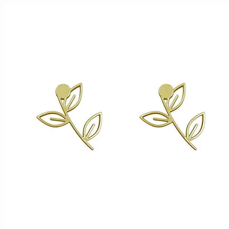 گوشواره طلا 18 عیار زنانه مدوپد مدل برگ کد GA1-15982