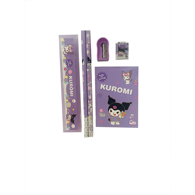 بسته لوازم تحریر مدل kuromi مجموعه 6 عددی