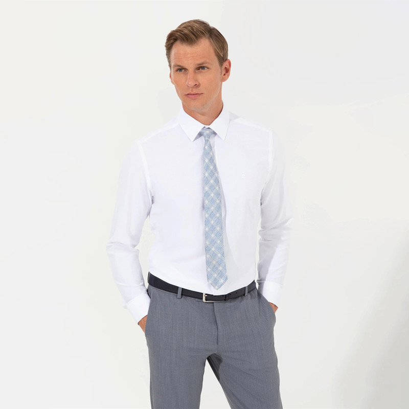 پیراهن آستین بلند مردانه پیر کاردین مدل Slim Fit Basic کد BO10747