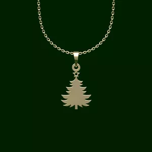 گردنبند طلا 18 عیار زنانه مدوپد مدل درخت کریسمس کد QQ2-1-1044