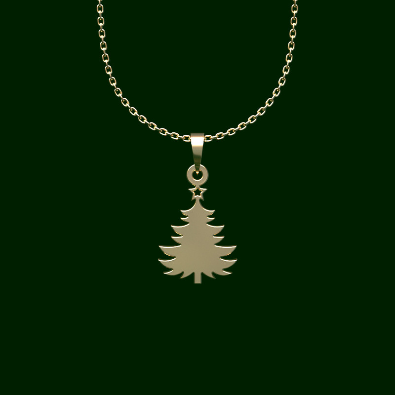 گردنبند طلا 18 عیار زنانه مدوپد مدل درخت کریسمس کد QQ2-1-1044