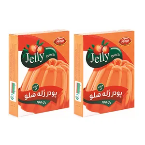 پودر ژله هلو فرحزاد - 100 گرم بسته 2 عددی