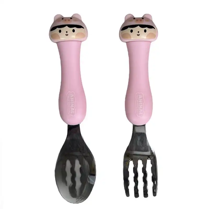 قاشق و چنگال کودک طرح عروسک بسته 2 عددی