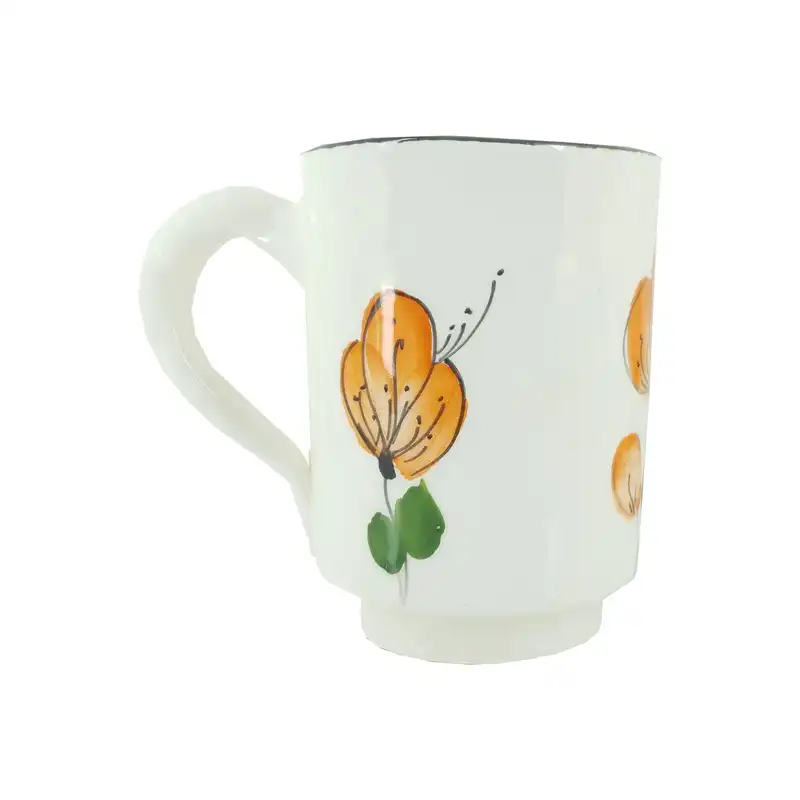 لیوان سفالی مدل گلدار طرح سنتی کد 01