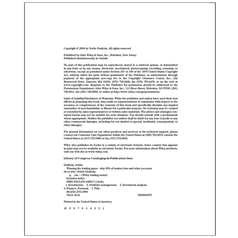 کتاب Winning the Trading Game اثر NOBLE DRAKOLN انتشارات رایان کاویان