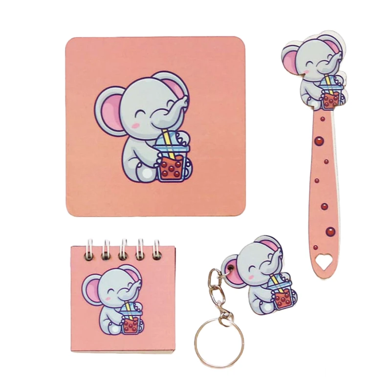 بسته لوازم تحریر مدل فیل مجموعه 4 عددی