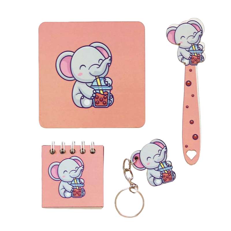 بسته لوازم تحریر مدل فیل مجموعه 4 عددی