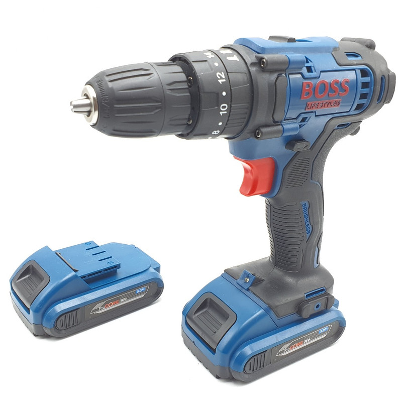 دریل پیچ گوشتی شارژی چکشی باس مدل CORDLESS_DRILL مجموعه 28 عددی