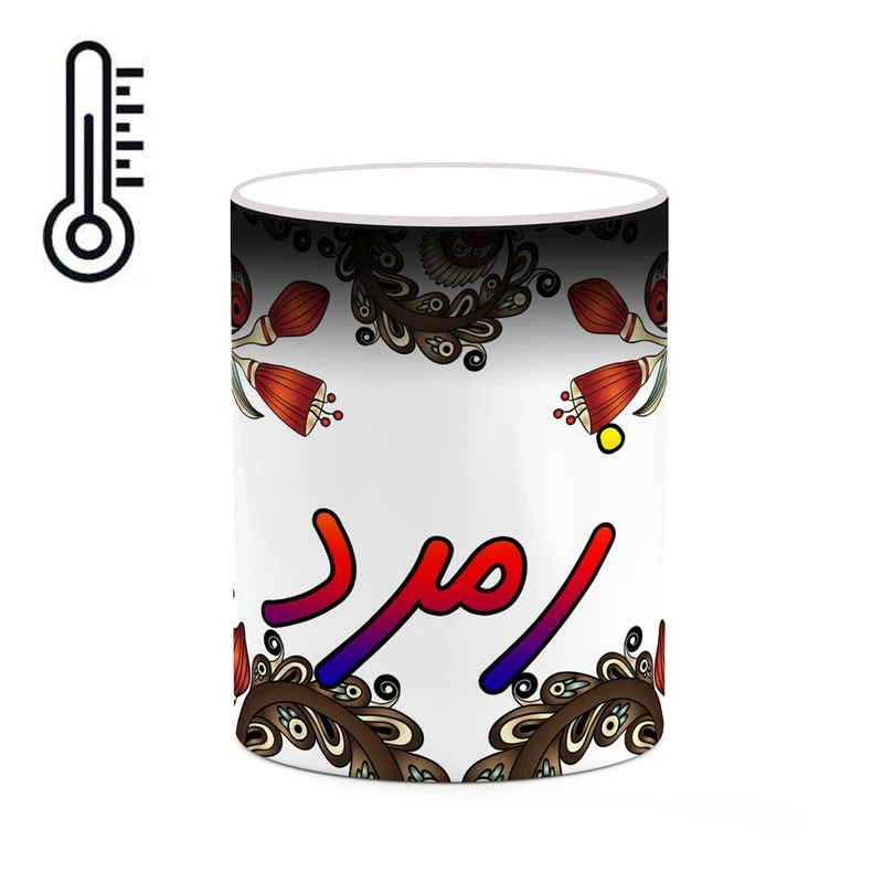 ماگ حرارتی کاکتی مدل اسم زمرد طرح سنتی گل و بته کد mgh45407