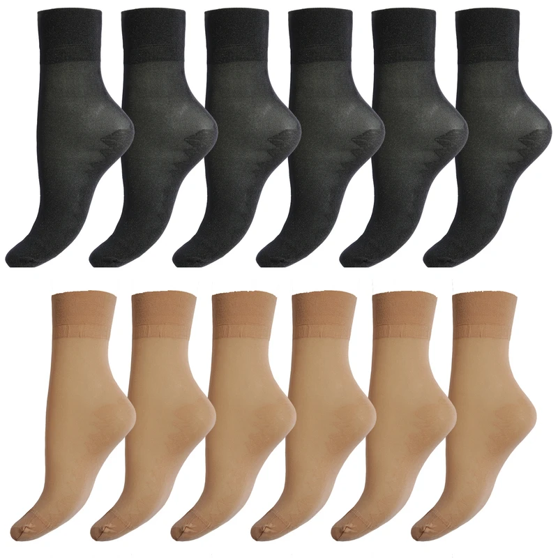 جوراب زنانه مونیل مدل کفه دار ضخیم بسته 12 عددی