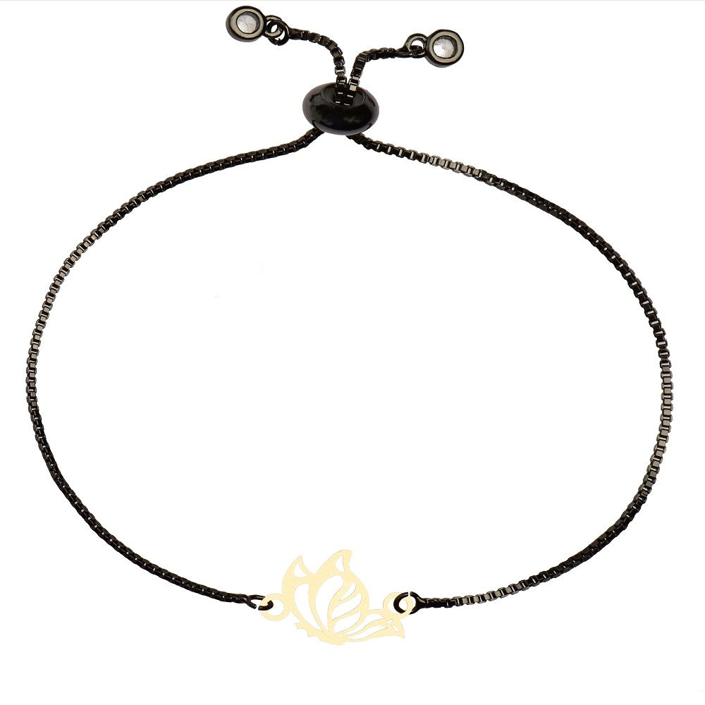 دستبند طلا 18 عیار زنانه کرابو طرح پروانه مدل kr10047 -  - 1
