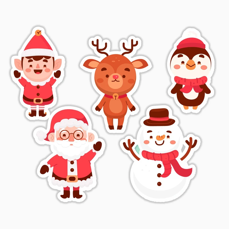 استیکر لپ تاپ و موبایل بووم طرح سال نو کد MR161 مجموعه 5 عددی