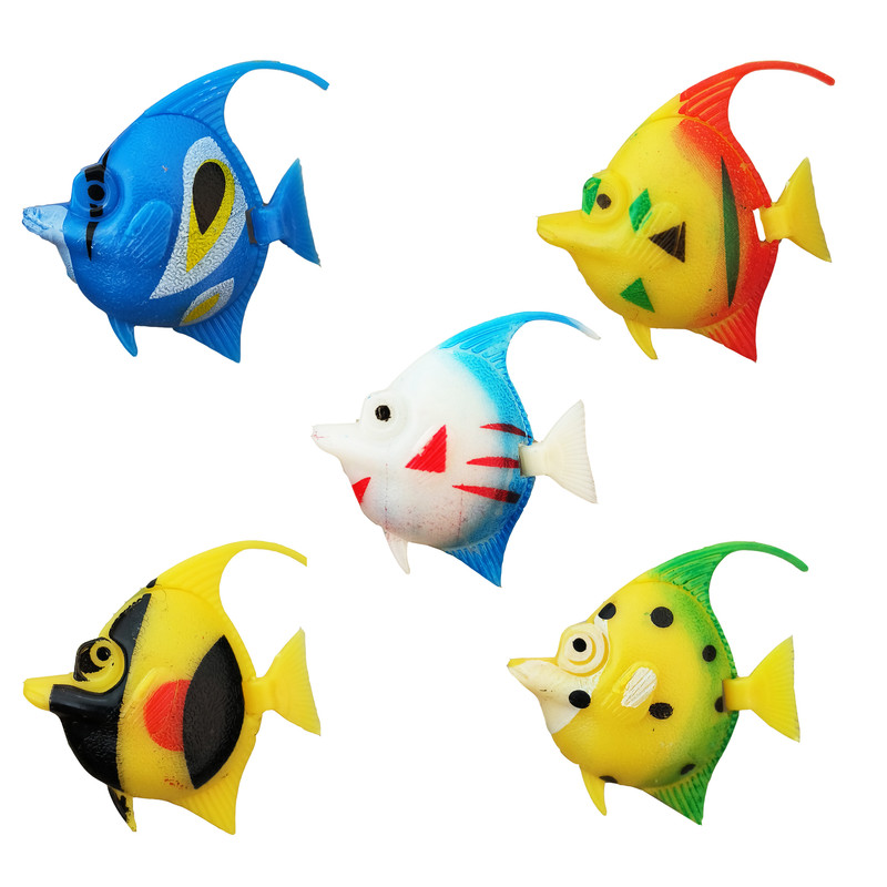 ماهی تزئینی آکواریوم مدل دم متحرک کد M01 مجموعه 5 عددی