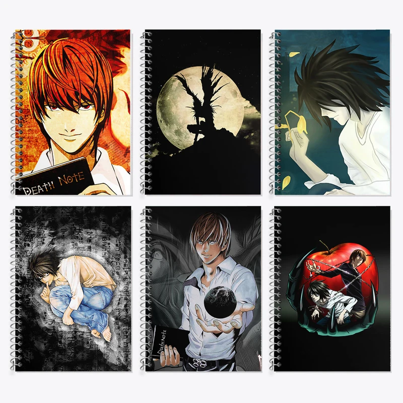 دفتر زبان 50 برگ خندالو مدل دو خط طرح انیمه دفترچه مرگ کد 654 مجموعه 6 عددی