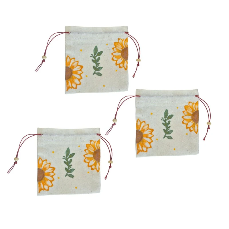 کیسه هدیه مدل نقاشی آفتابگردان بسته 3 عددی