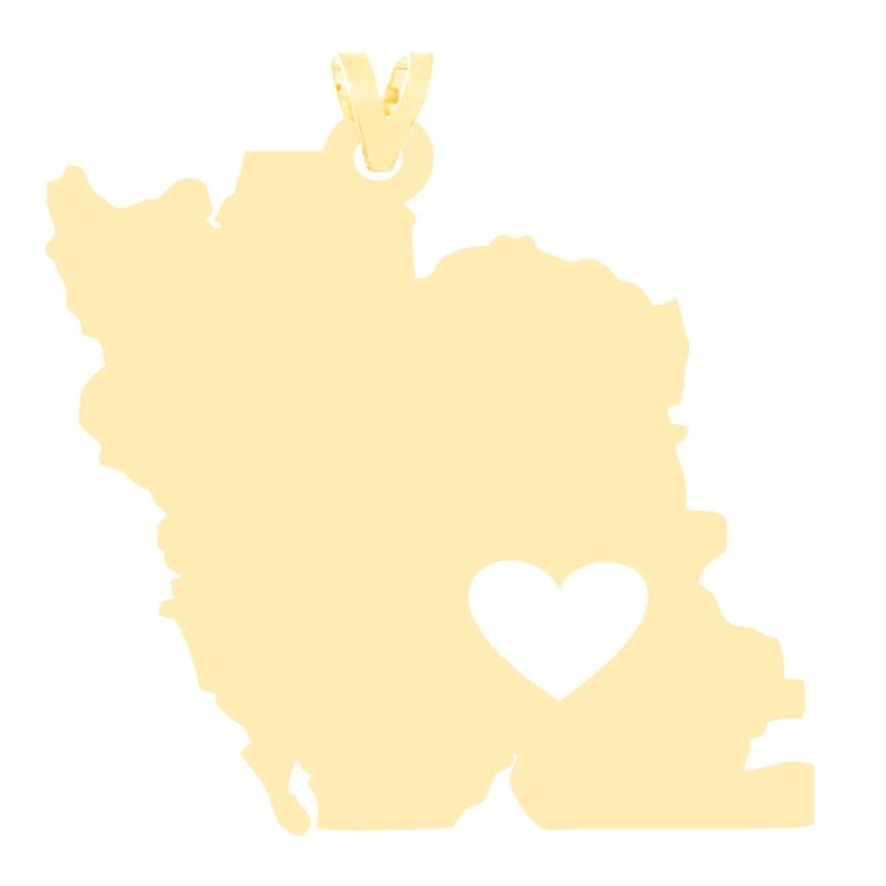 آویز گردنبند طلا 18 عیار زنانه کرابو طرح ایران و قلب مدل Kr3123 - - 1