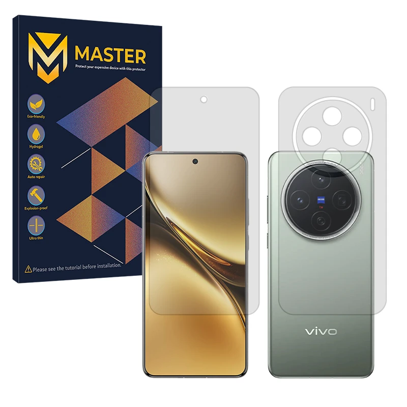 محافظ صفحه نمایش مات مستر مدل Resistant مناسب برای گوشی موبایل ویوو X200 به همراه محافظ پشت گوشی