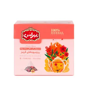 دمنوش ریز میوه های قرمز کیسه هرمی بهرامن بسته 12 عددی