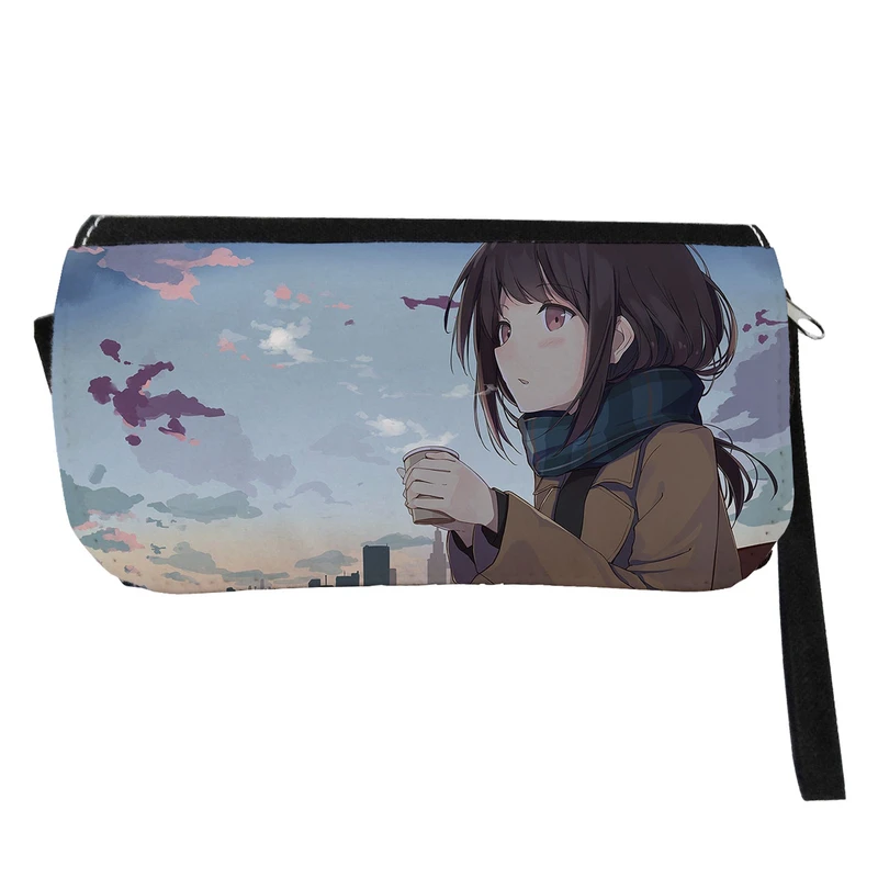  جامدادی طرح دختر انیمه ای مدل دو زیپ کد 56