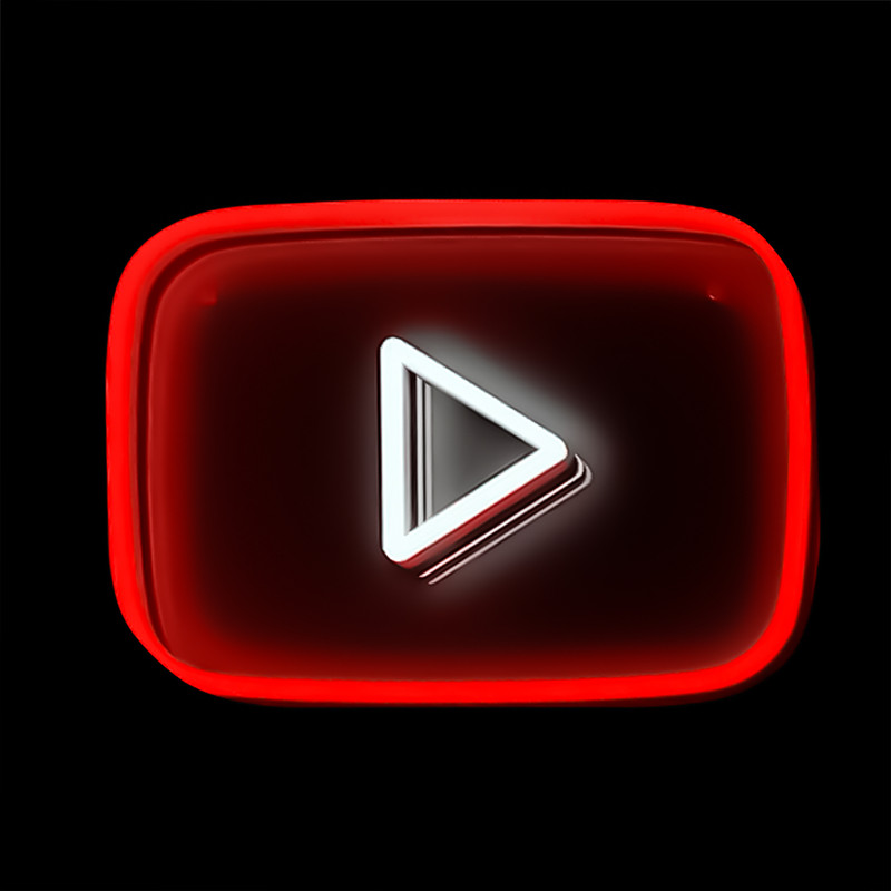 چراغ تزئینی مدل نئون لوگو یوتیوب
