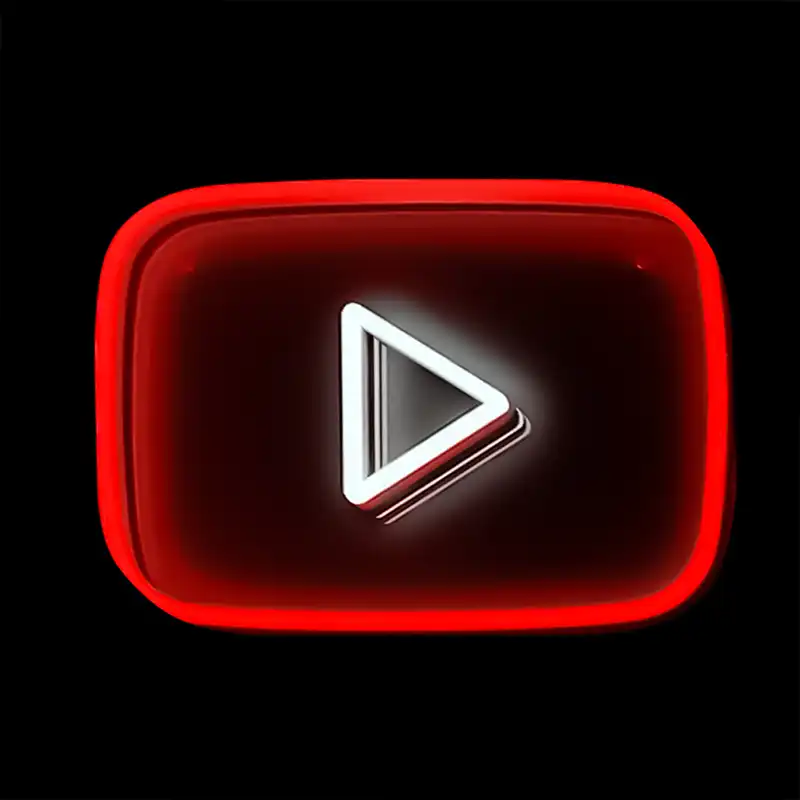 چراغ تزئینی مدل نئون لوگو یوتیوب