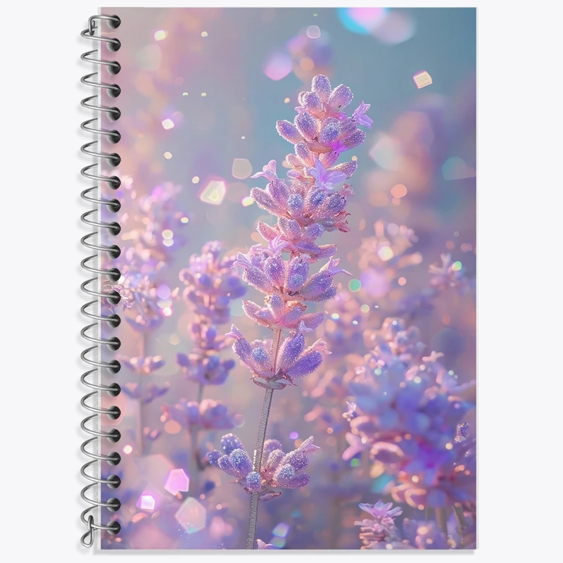 دفتر زبان 50 برگ خندالو مدل دو خط طرح گل (Flower) کد F2671