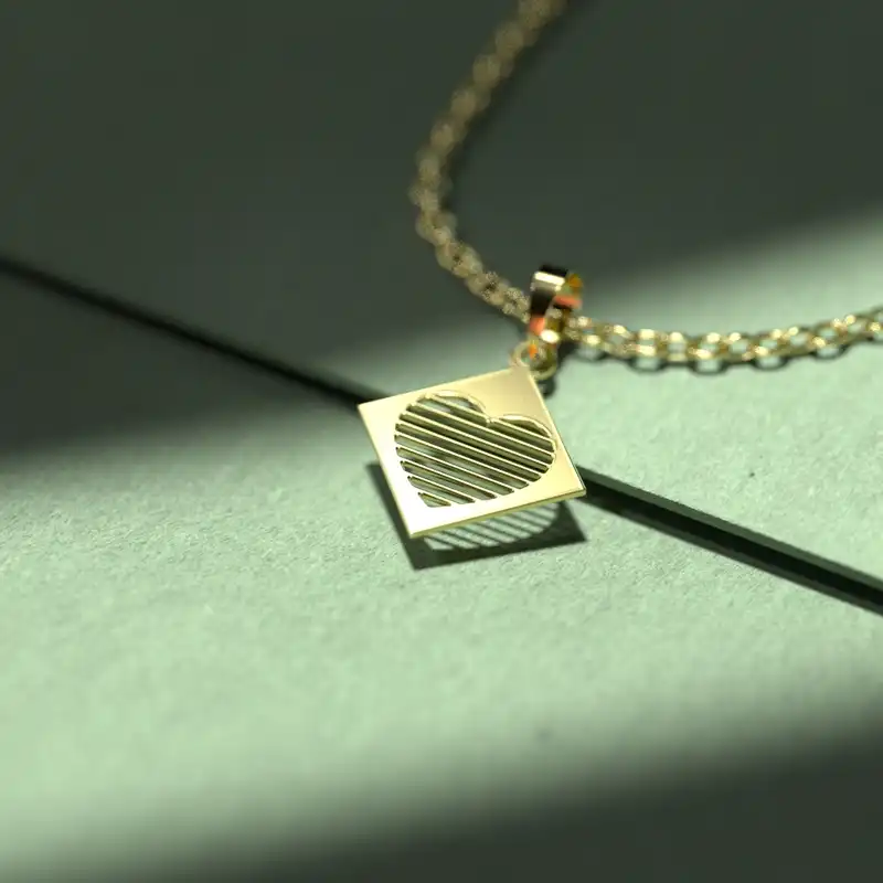 گردنبند طلا 18 عیار زنانه مدوپد مدل  طرح قلب کد U1161