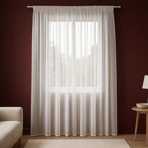 پرده تیکو دکو مدل کتان تور دوخت ساده سایز 280x500 سانتی‌متر