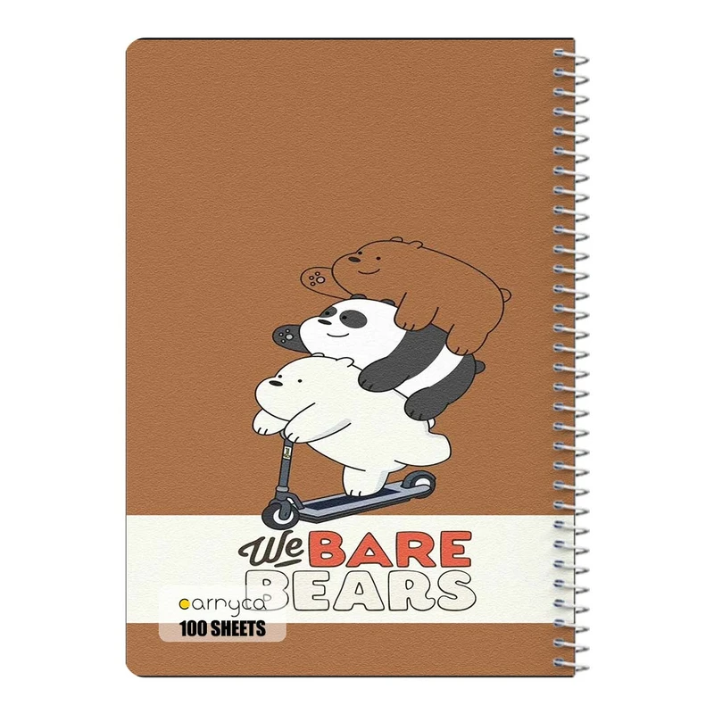 دفتر مشق 100 برگ سیمی کارنیکا طرح سه خرس کله پوک We Bare Bears کد 17053