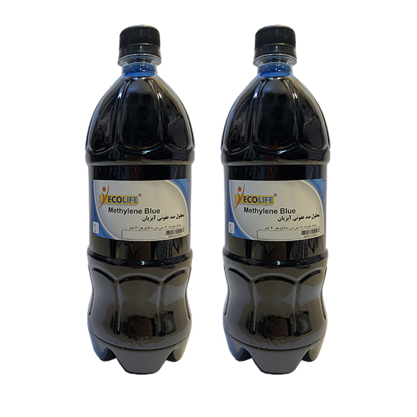 محلول ضد عفونی کننده آب آکواریوم اکولایف مدل متیلن بلو حجم 1 لیتر مجموعه 2 عددی