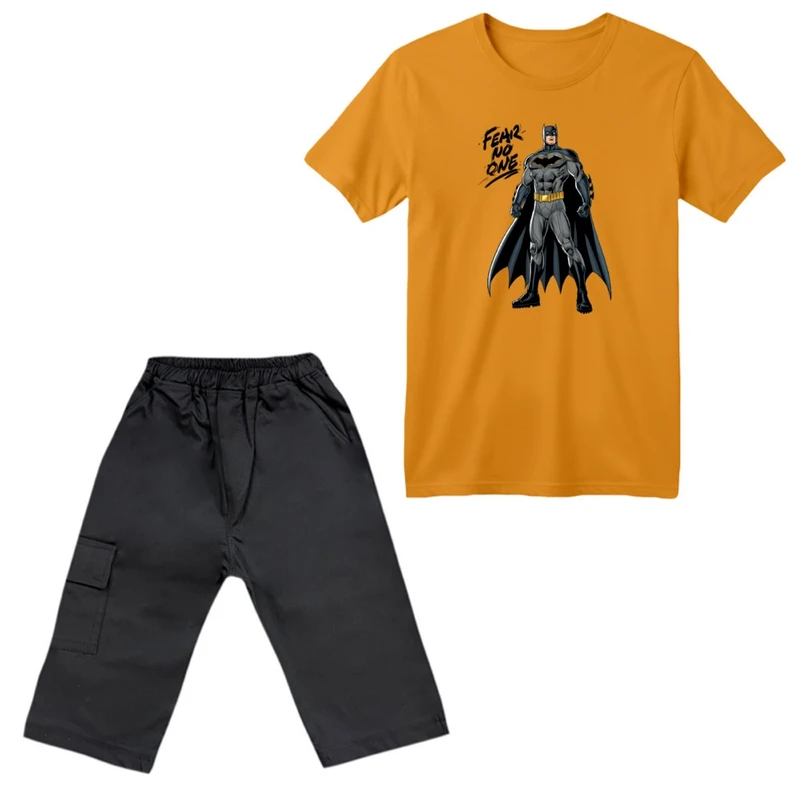 ست تی‌شرت آستین کوتاه و شلوارک پسرانه مدل بتمن کد ۳۲