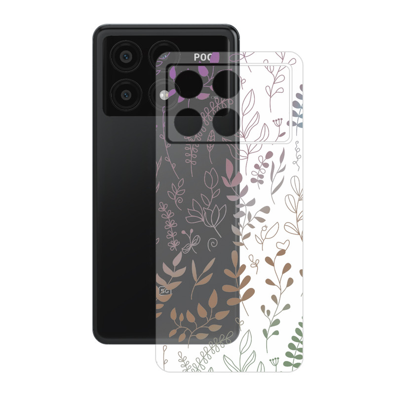 برچسب پوششی ریمکس مدل Clea طرح برگ مناسب برای گوشی موبایل شیائومی Poco X6 Pro
