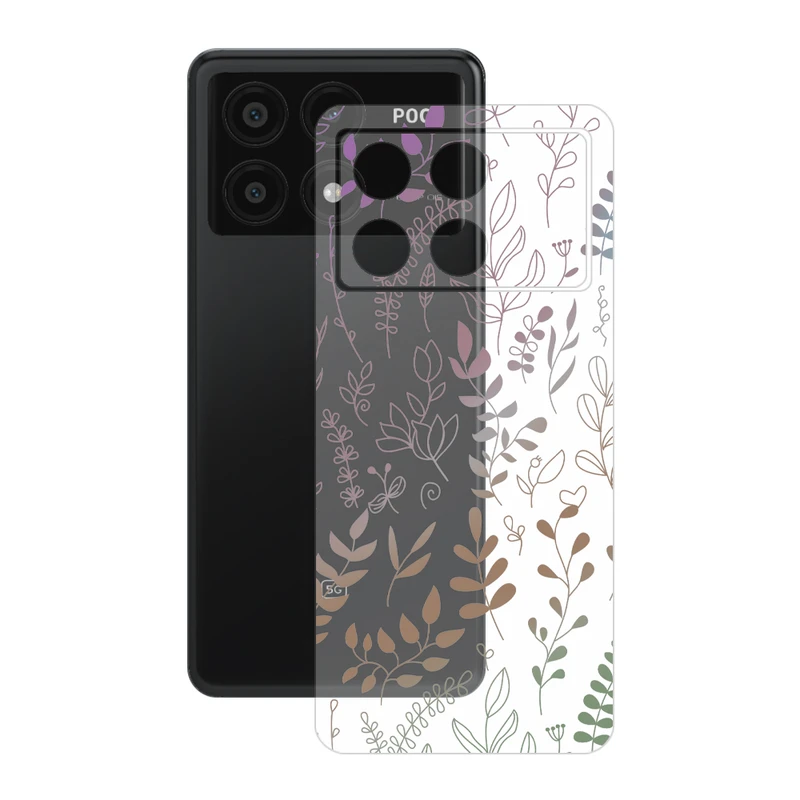 برچسب پوششی ریمکس مدل Clea طرح برگ مناسب برای گوشی موبایل شیائومی Poco X6 Pro