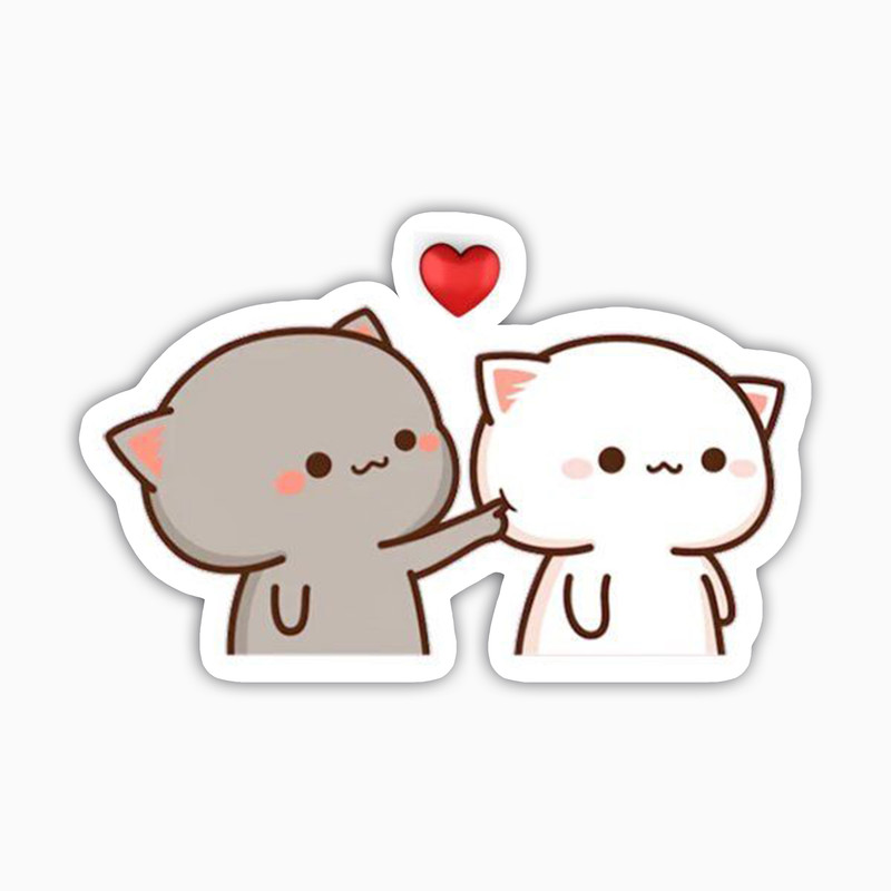 استیکر لپ تاپ و موبایل بووم طرح گربه مدل Cute Mochi کد FD28 
