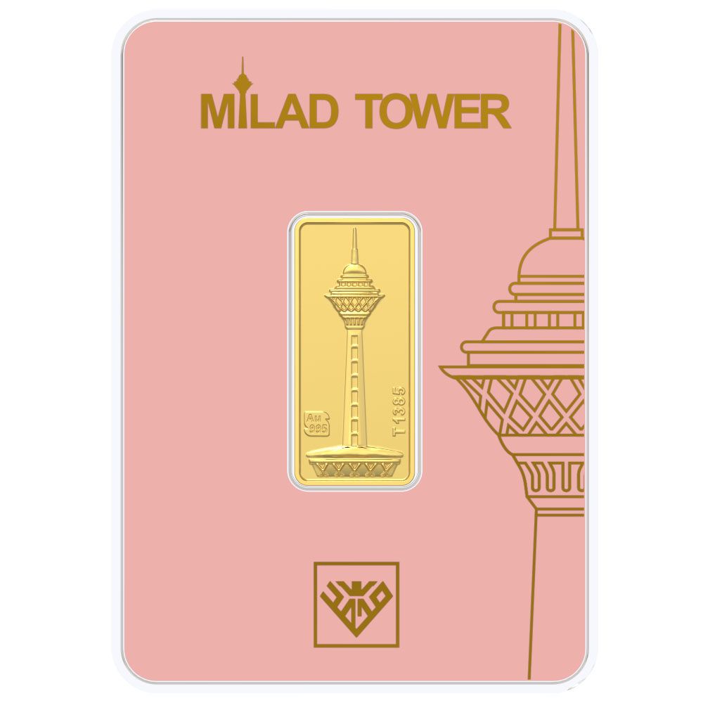 شمش طلا 24 عیار طلای محمد مدل برج میلاد کد SM2000 - - 1