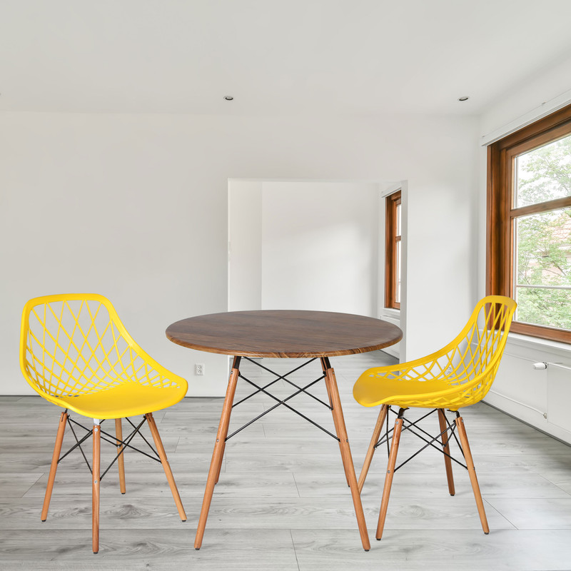 میز و صندلی ناهارخوری دو نفره مدل الماس فایبرگلاس پایه ایفلی GCH