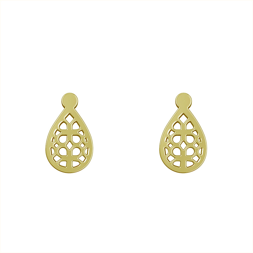 گوشواره طلا 18 عیار زنانه مدوپد مدل هندسی کد GA1-13289