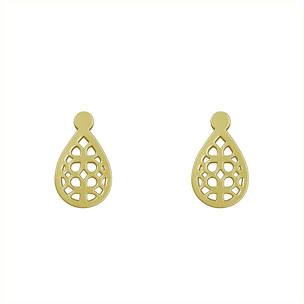 گوشواره طلا 18 عیار زنانه مدوپد مدل هندسی کد GA1-13289 -  - 2