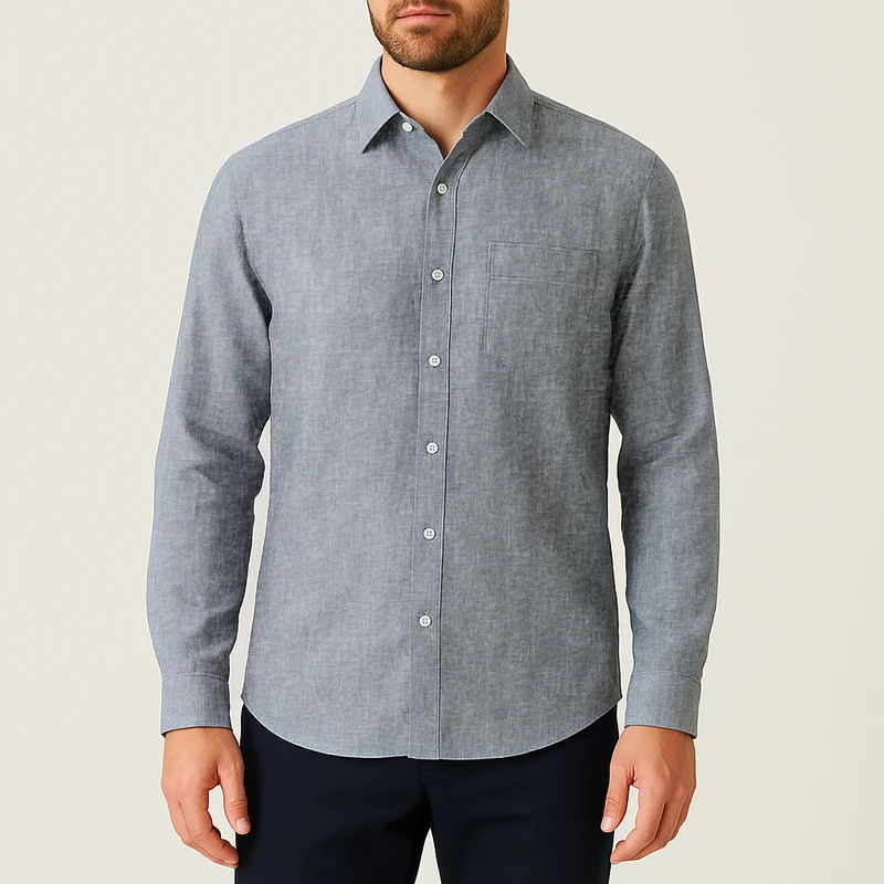 پیراهن آستین بلند مردانه مدل لینن کد 17065310