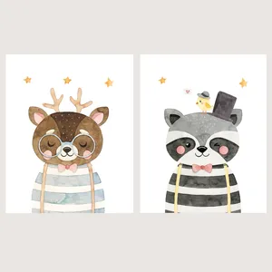   پوستر الفاپ مدل کودک طرح Happy Animals کد 149_02 بسته 2 عددی