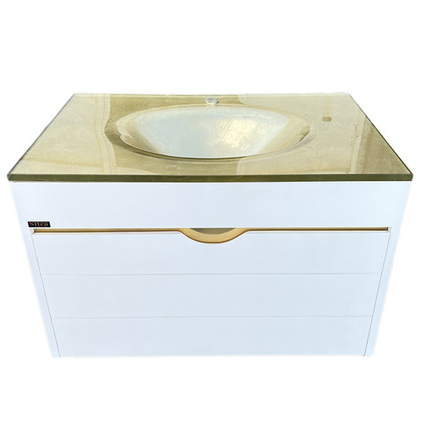 ست کابینت و روشویی سیتکا مدل GL-004/80 به همراه آینه و باکس و اتاژور