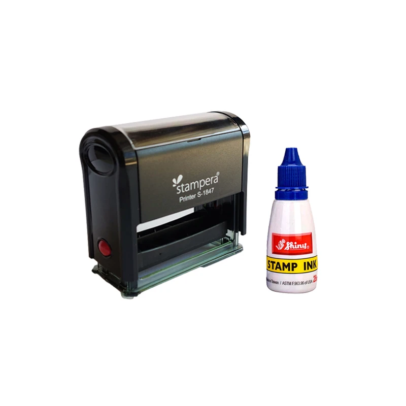 مهر استمپرا مدل S-1847 طرح مستطیل به همراه جوهر