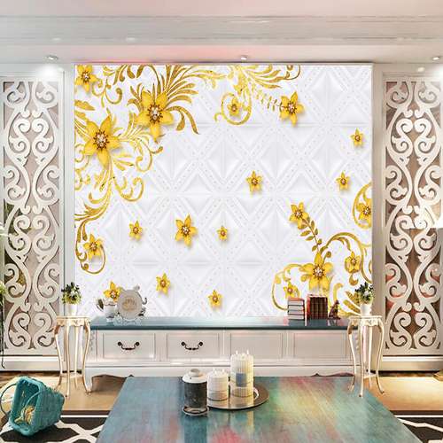 پوستر دیواری سه بعدی مدل گل هندسی DVRF1207