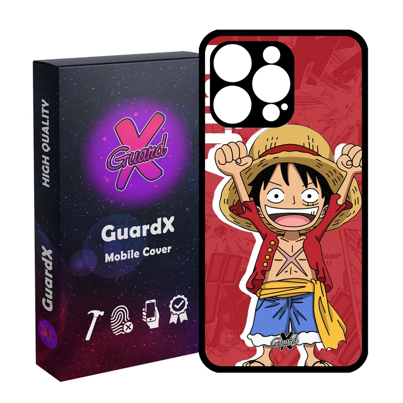 کاور گارد ایکس طرح One Piece Luffy Anime مدل قاب Glass10470 مناسب برای گوشی موبایل اپل iPhone 15 Pro Max