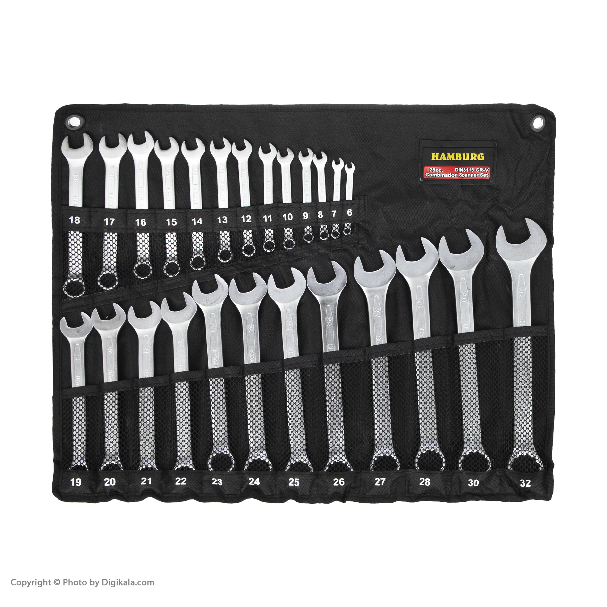 مجموعه 25 عددی آچار یکسر تخت و یکسر رینگی هامبورگ کد 0001