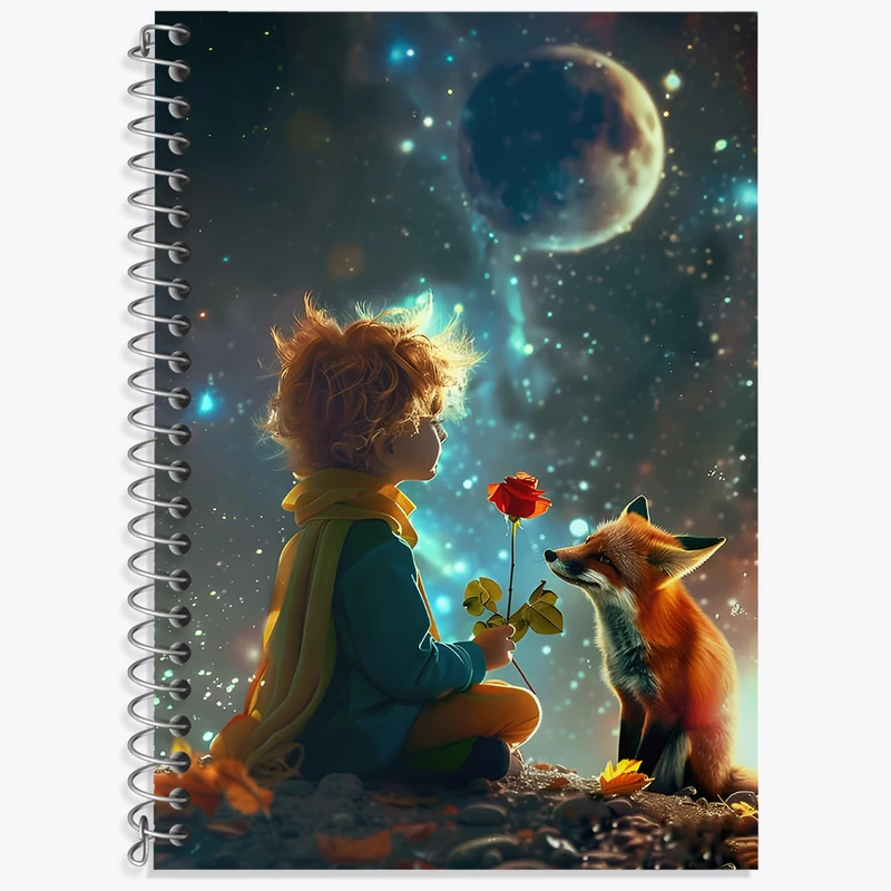 دفتر زبان 50 برگ خندالو مدل دو خط طرح شازده کوچولو کد N3052