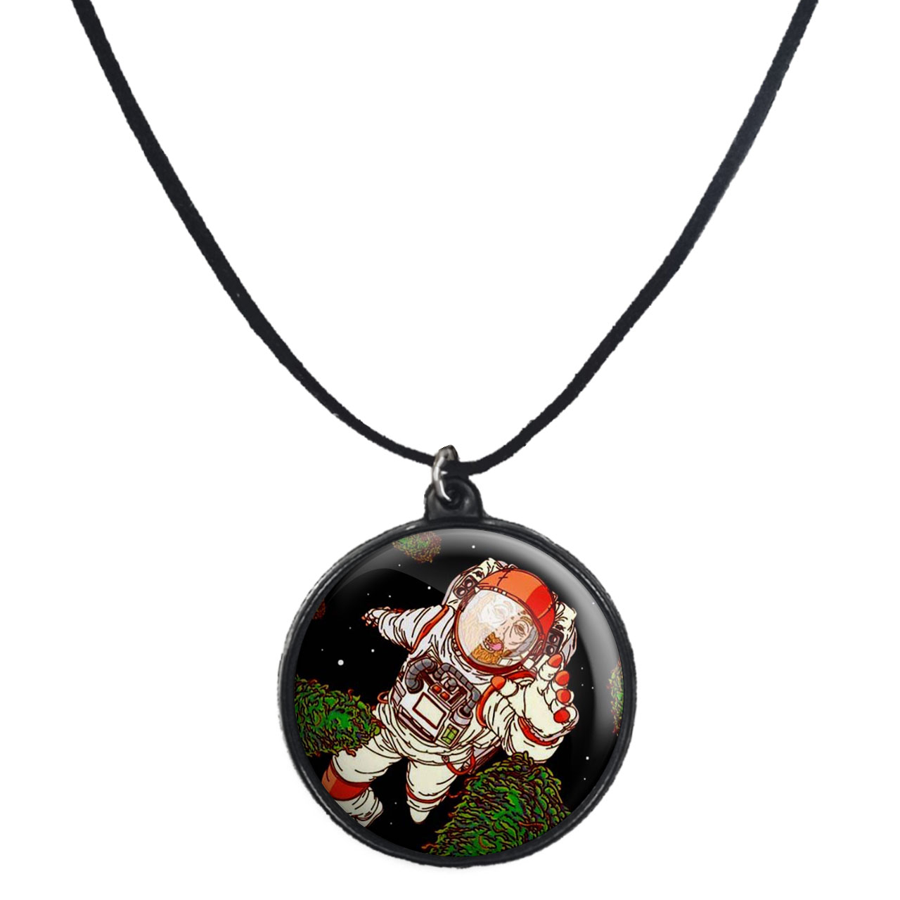 گردنبند پرمانه طرح فضانورد کد pmb.10390 مدل دو طرفه