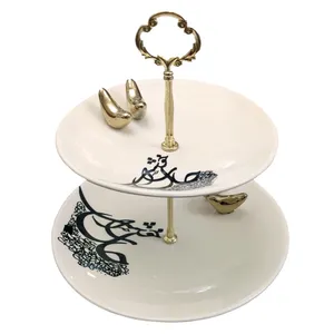 شیرینی خوری سرامیکی طرح سیاه مشق کد 2180