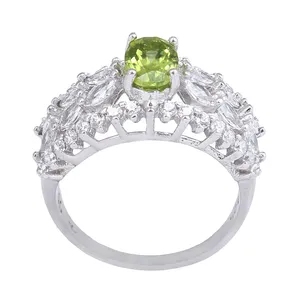 انگشتر نقره زنانه مدل زبرجد آبکاری رادیوم کد AWR_924