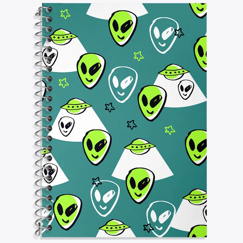 دفتر زبان 50 برگ خندالو مدل دو خط طرح آدم فضایی کد N926